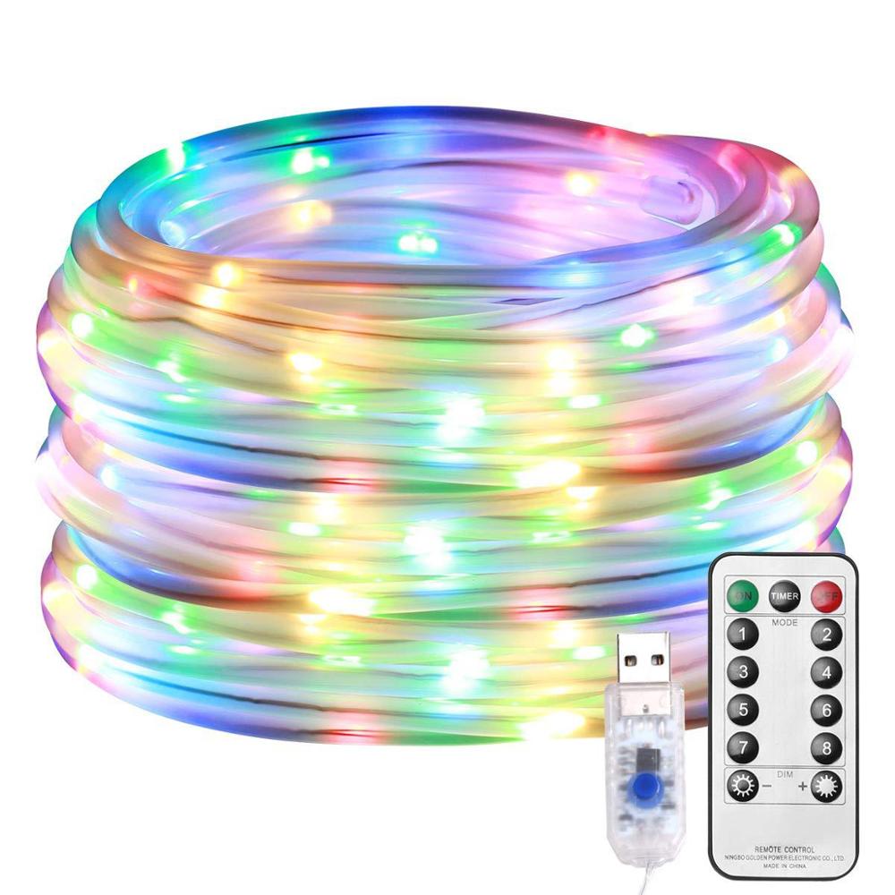 10-15M LED Rope String lights 8 Play Modes with Remote Street Garland Outdoor Waterproof Fairy Lights for Wedding Holiday Decors