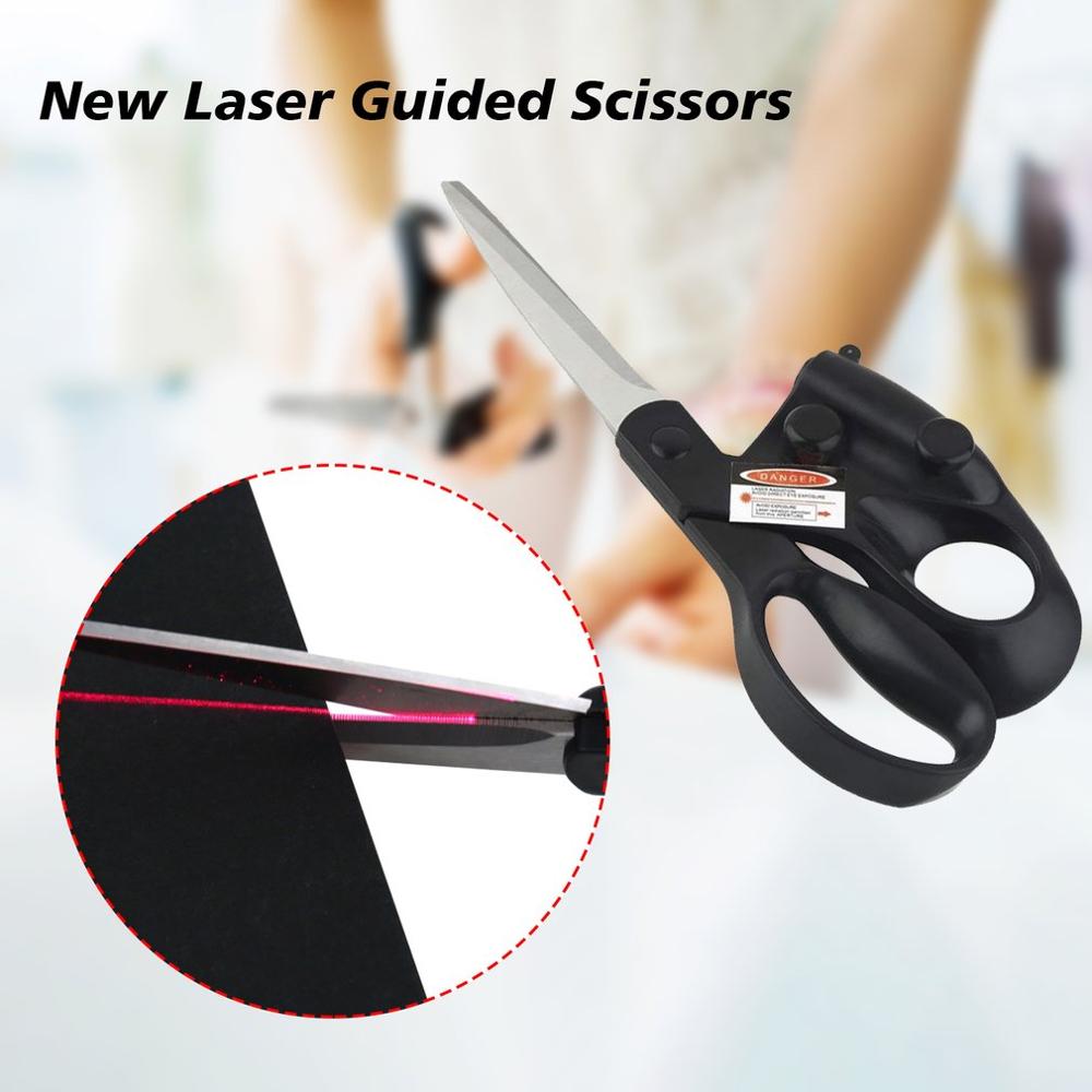 2020 Popular New Professional Laser Guided Scissors For home Crafts Wrapping Gifts Fabric Sewing Cut Straight Fast Scissor Shear