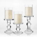 1pc 3.46 / 4.52 / 5.51 in Glass Candle Holders for 3" Pillar Candle and 3/4" Taper Candle, Wedding decoration, Candlestick Set