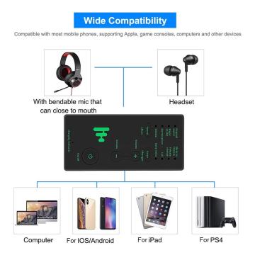 2020 New Voice Changer Mini Portable Voice Modulator with Adjustable Voice Functions Phone Computer Sound Card