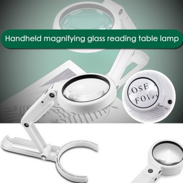 5X 11X Magnifying Glass Use Table Lamp Stand Non Slip Hand Held 8 LED Magnifier Lamp for Reading Crafting Repairing