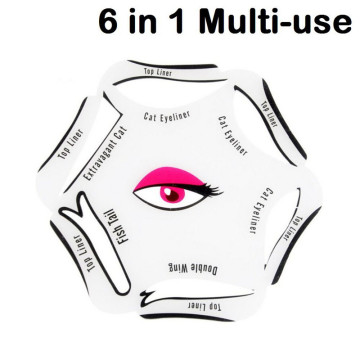 6 in 1 Stencils Eyeliner Template Smoky Makeup Guide Quick Tool New Hot Sale