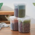 Food Storage Box Cylindrical Rice Beans Storage Jar Seal Cover Kitchen Multigrain Sealed Snacks Dried Fruit Grains Storage Tank