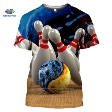 SONSPEE Popular Sports Bowling 3D Full Printing T-Shirt Fashion Men Pullover Short Sleeve Summer Streetwear Casual t shirts Tops