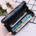 THINKTHENDO Vintage Women Skull Wallet Phone Case Clutch Purse Lady Long Handbag Card Holder 19x10x2cm