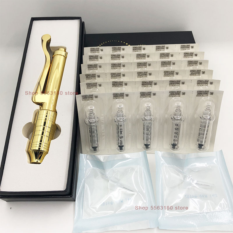 24K Gold No Needle Meso Gun Hyaluron Pen Lip Filler Injector Machine Needle Free Hyaluronic Acid For For Anti Wrinkle Lifting