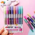 8 Colors Metallic Double Lines Art Markers Out line Pen Stationery Art Drawing Pens for Calligraphy Lettering Color Scrapbooking