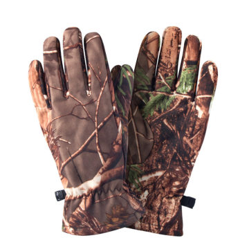 1 Pair of Camo Hunting Gloves Full Finger Gloves Outdoor Hunting Camouflage Gear