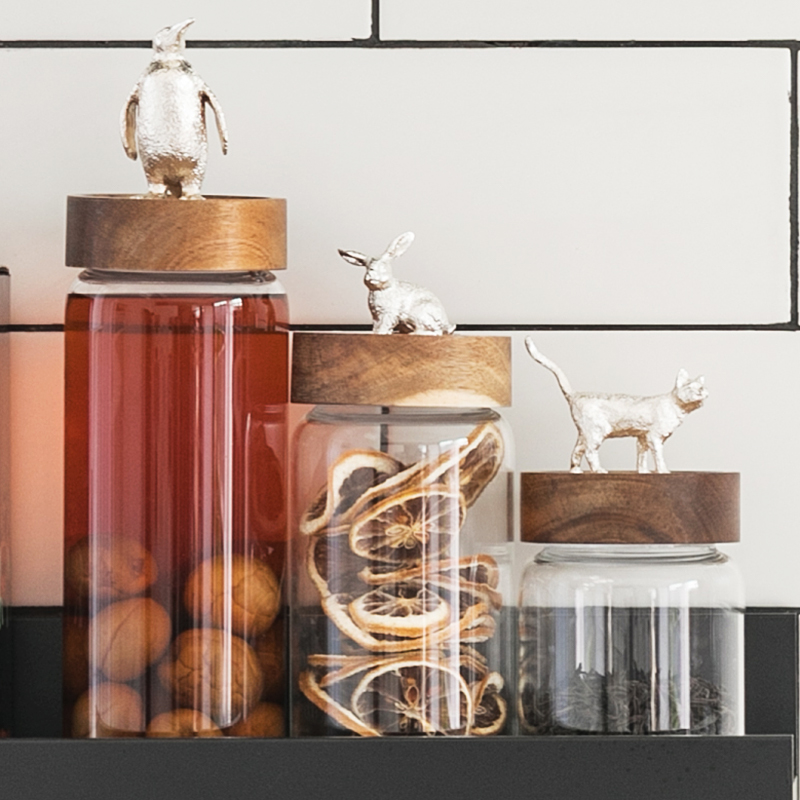 Glass Storage Jar with Lid Candy Dried Fruit Coffee Storage Jar Table Decoration Restaurant Hotel Kitchen Storage Supplies