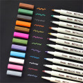 10pcs Color Art Drawing Painting Marker Pens Metallic Pen Black Paper Ceramics School Office Supplies Stationery Signature Pen