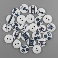 50pcs Fancy Wooden Button Sewing Machine Shape Button For Clothes Decorative Scissor Buttons for Crafts Scrapbooking DIY