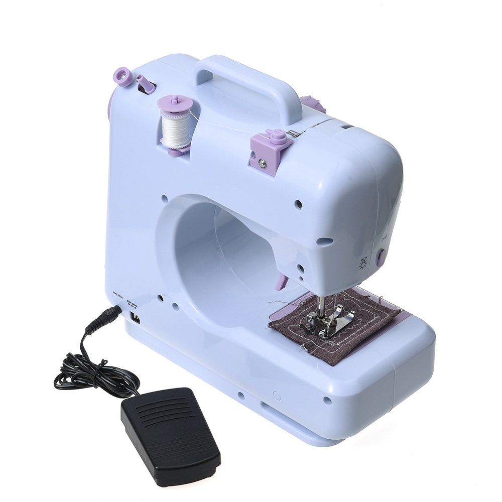 Multifunction Mini Sewing Machine 505A 12 Stitches Replaceable + 12pc Presser Foot Power Supply LED Light Overlock