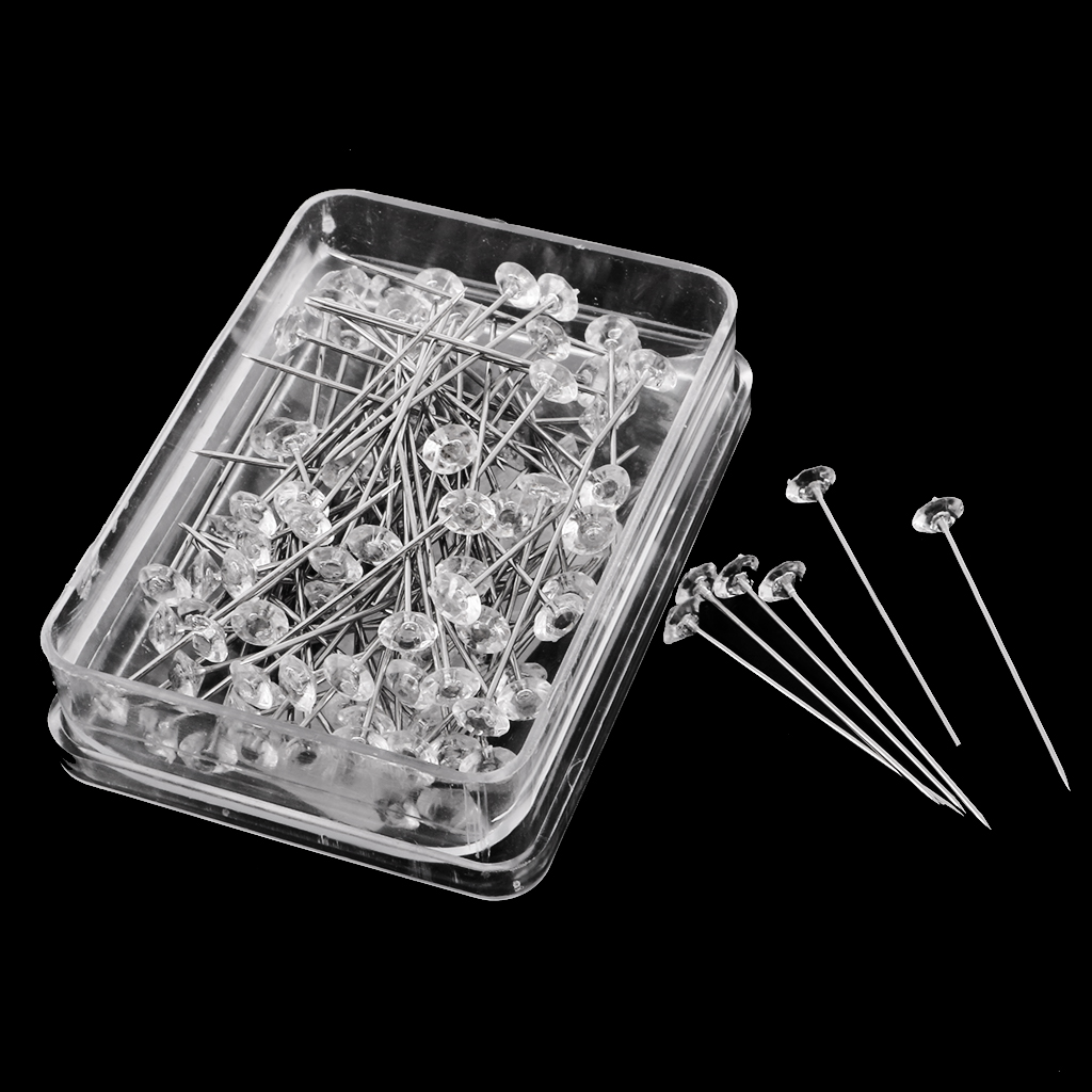 85pcs Clear Pearl Diamond Head Dressmaking Pin Decorating Sewing Scarf Pins for DIY Clothes Wedding Dresss Garment Clips Tools