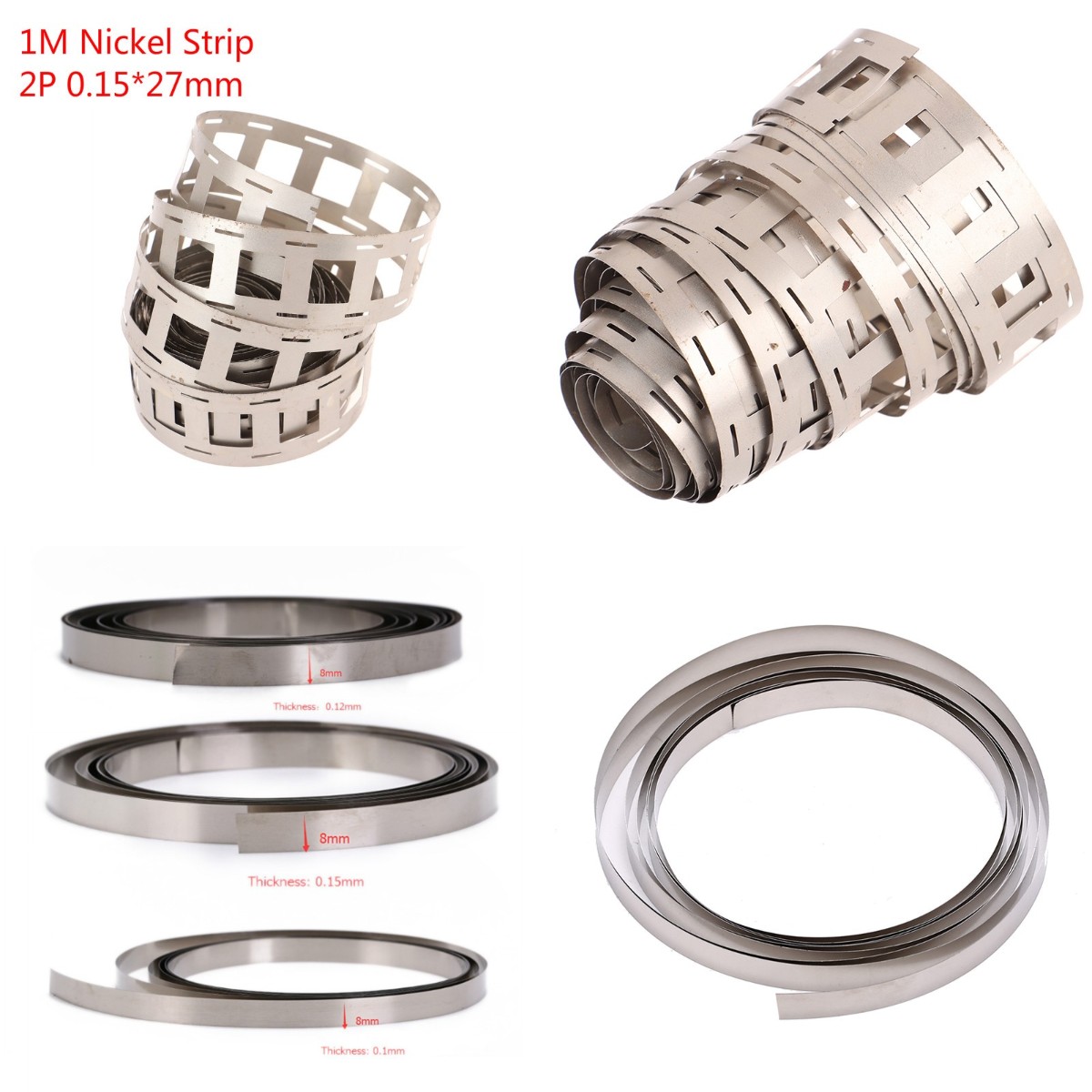 1M Nickel Strip 2P 0.15*27mm Nickel Strip For 18650 Lithium Battery Welding Tape High Purity Nickel Belt