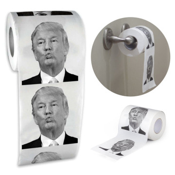 1 Roll 80 Sheets 3 Layers Donald Trump Pout Smile Roll Toilet Paper Bathroom Prank Joke Fun Paper Tissue Rolling Paper Gift