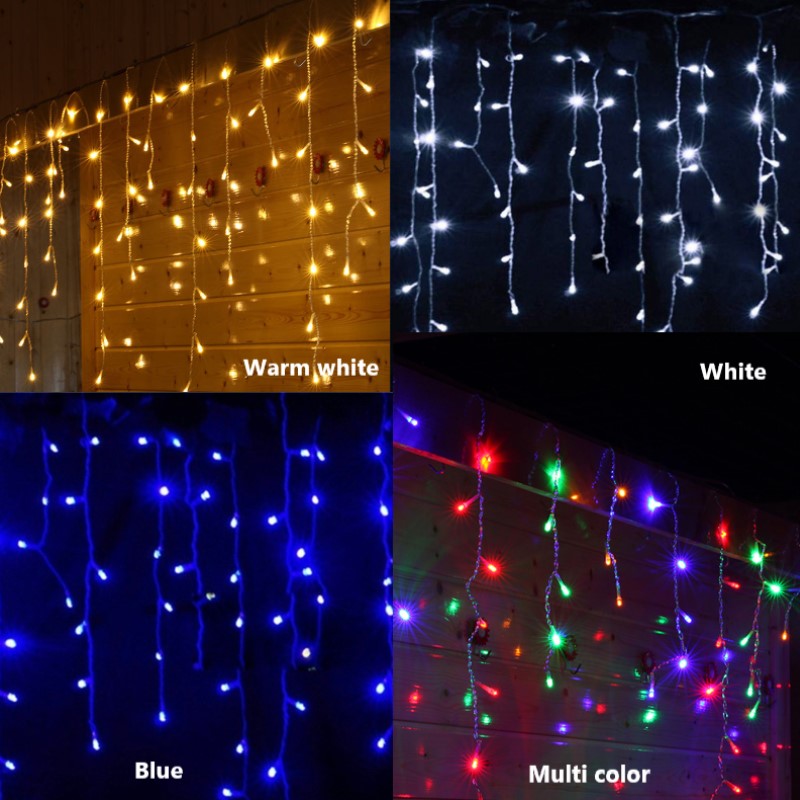 Christmas Garland 3-12M Blinking Fairy Lights Indoor Outdoor LED Icicle Curtain Lights Holiday Lighting Home Wedding Decoration