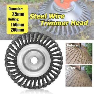 6/8 inch Steel Wire Grass Trimmer Head Tray Brush Cutter Rotary Wheel Edge Head Break-proof Strimmer For Lawn Mover Parts Tool