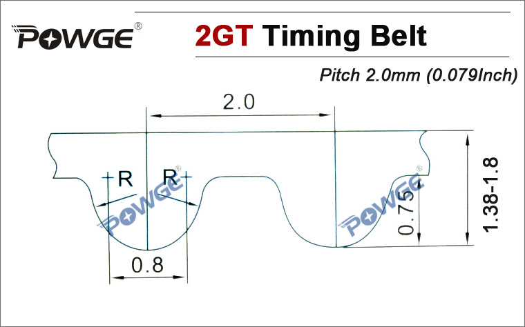 POWGE 4Meters PU 2GT Open Synchronous belt 2GT-9 width 9mm polyurethane Steel open GT2 Timing belt for Small backlash 3D printer