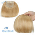 SEGO 23G Straight 2 Clips in 3D Bangs Human Hair Extension Non-Remy Blunt Bang 15*15cm Brazilian Hair Blonde Color Front Fringes