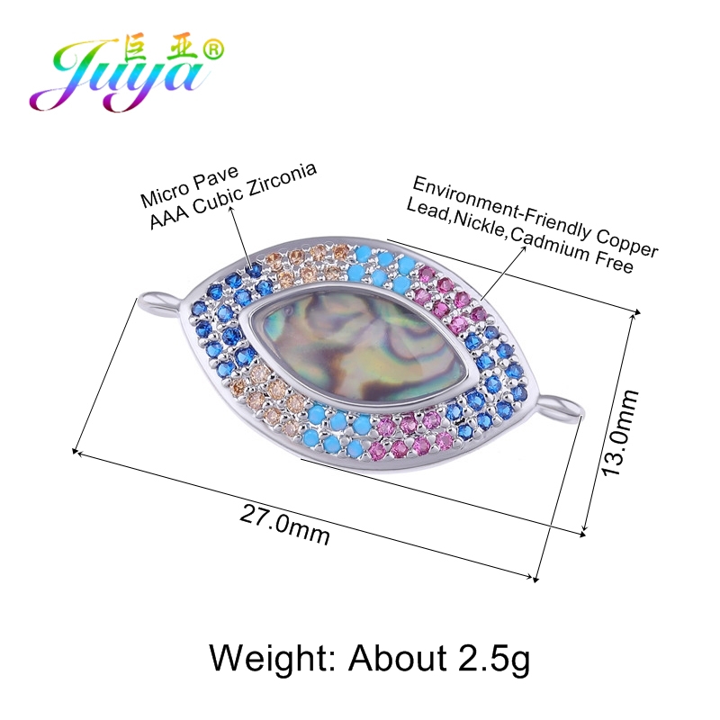 Juya 2019 Trendy Jewelry Making Supplies 6 Stypes Of Greek Eye/ Evil Eye Charm Connectors Accessories For DIY Jewelry Handmade