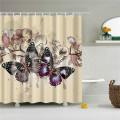 Bathroom Curtains Animals Butterfly Print Waterproof Bath Screens Home Decoration Shower Curtain with 12 Hooks