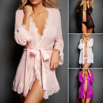 Plus Size 2XL Sexy Lingerie Hot Women Porno Sleepwear Lace Underwear Sex Clothes 2PCS Babydoll G-String Erotic Transparent Dress