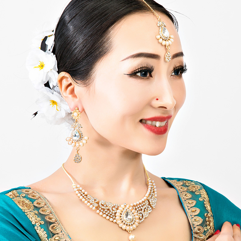 2020 New Nepal Ethnic Indian Saree Dancing Drop Earrings for Women Party Gift Shoot Performance Brows Accessory+Necklace+Earring