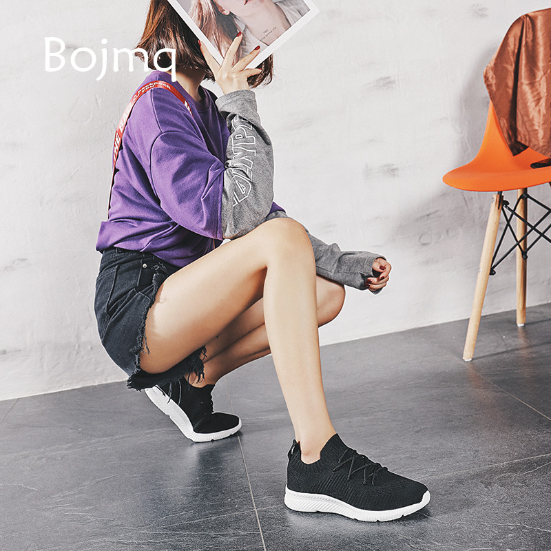 Bojmq Tenis Mujer 2020 New Unisex Tennis Shoes Ladies Sneakers Men Women Outdoor Light Non-slip Jogging Sock Sport Shoes Cheap