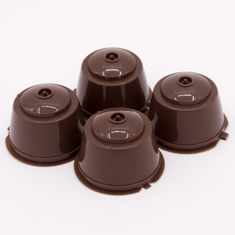 Portable 4Pcs Reusable Coffee Capsule Filter Cup Coffee Capsule Filters For Nespresso Dolce Gusto With Spoon&Brush Kitchen Tool