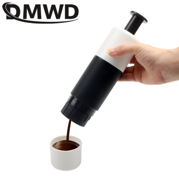 DMWD Mini Hand Pressure Portable Capsules Coffee Machine Cooking Cup Manual 21 Bar Italian Espresso Maker Extraction Pot