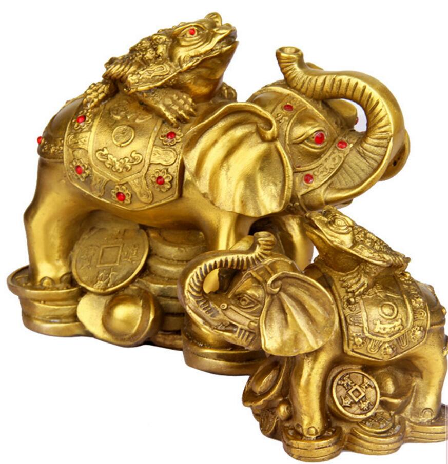 Copper Statue Pure copper elephant, Golden Toad elephant, Fengshui ornament, decoration, home crafts, ornaments, direct sales of