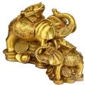 Copper Statue Pure copper elephant, Golden Toad elephant, Fengshui ornament, decoration, home crafts, ornaments, direct sales of