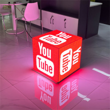 P4mm Customized LED Logo Sign cube for business