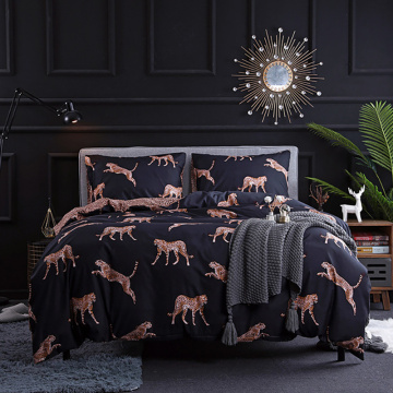 European Style Dark Wind Bedding Set Printed Animal Leopard Quilt Cover Pillowcase Home Bed Linens King Queen Size Comforter Set