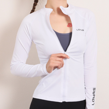 Women Sport Jacket Zipper Running Jackets Windproof Long Sleeve Yoga Shirts Outdoor Fitness Gym Workout Tops Sportswear