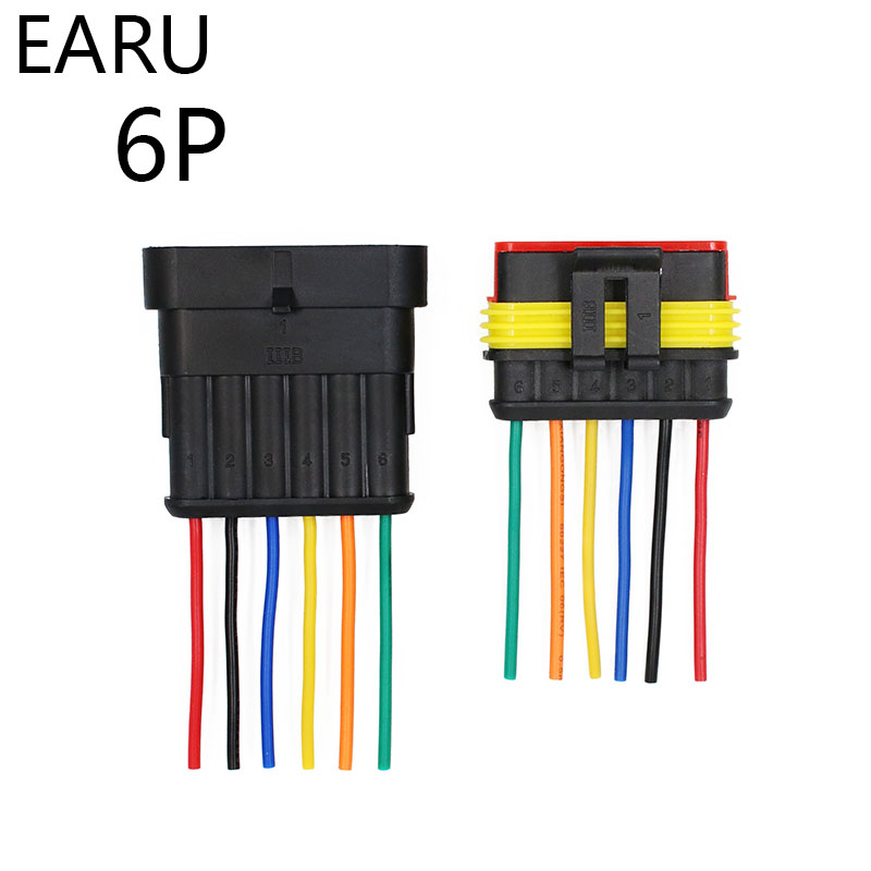 1set AMP 1P 2P 3P 4P 5P 6P Way Waterproof Electrical Auto Connector Male Female Plug with Wire Cable harness for Car Motorcycle