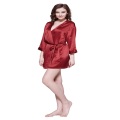 Women's Pure19 Momme Mini Cut Silk Robe Short Silky Robes Bridesmaid Bride Party Sleepwear Kimono Small~X-Large