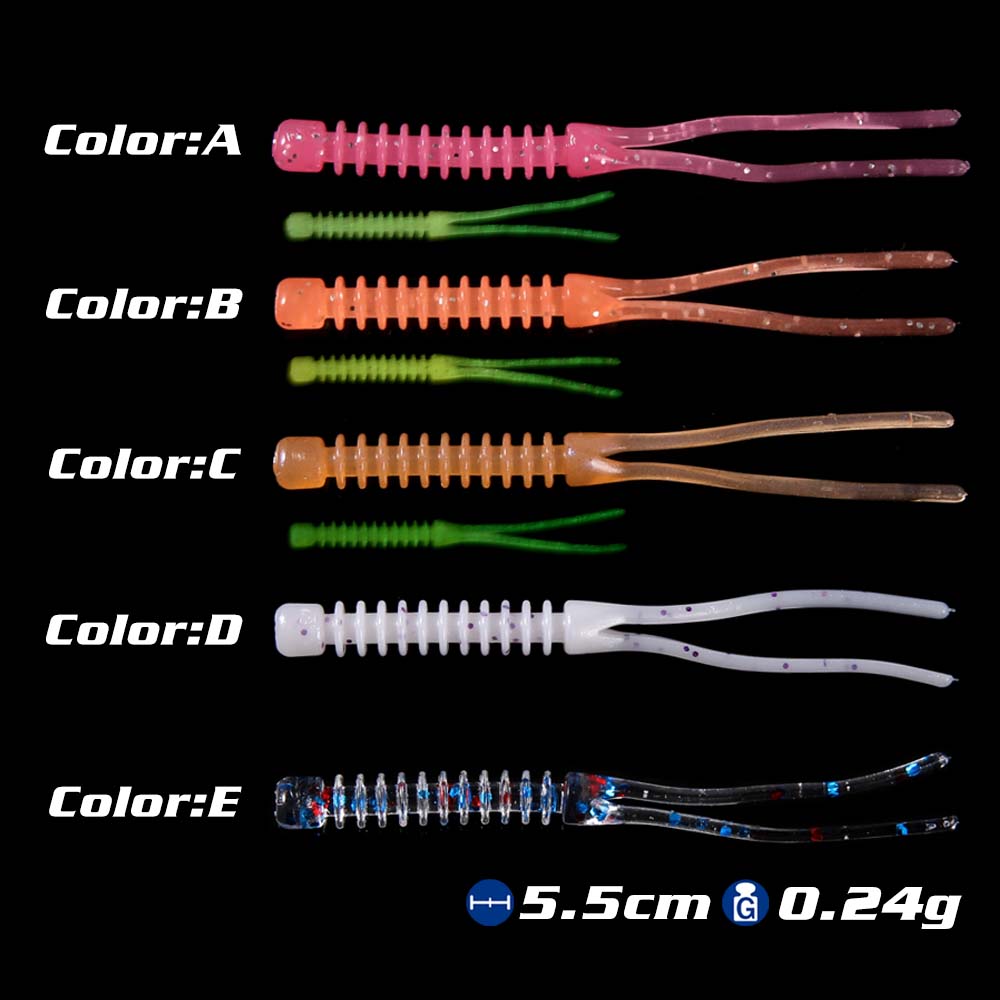 Fishing Soft Lure Wobbler Worm Isca Artificial bait Swimbait Trout Lure TPR eco-friendly material 5.5cm/0.24g Soft Worm lure
