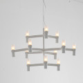Black/white/chrome/Gold Aluminum Crown MAJOR Design Duplex Villa Restaurant Lighting 9/12 Heads 3 layers Candle Pendant Light