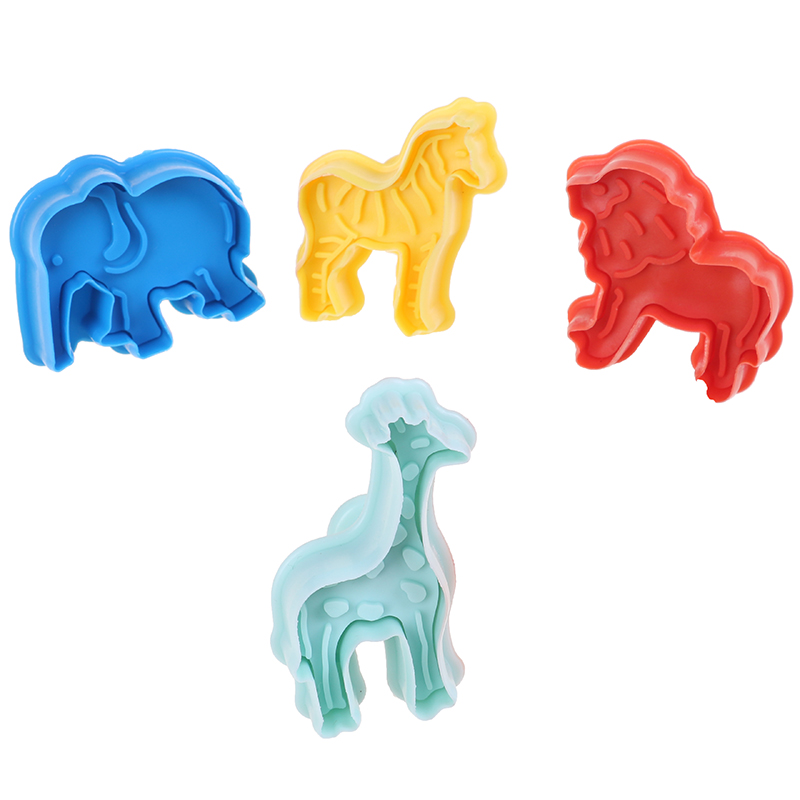 4PCS Animal Plasticine Mold Tools Set Kit Sand Kids Playdough Modeling Clay cookies bake die