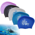 Women Long Hair Non Slip Bathing Printed Waterproof Adults Fashion Pool Ear Protection Hat Swimming Cap Ladies Soft Silicone