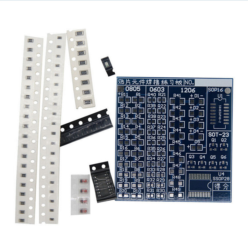 Electronic SMT SMD Component Welding Practice Board Soldering DIY Kit Resitor Diode Transistor By Start Learning