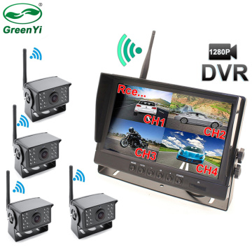 2020 Update AHD Digital Wireless Backup DVR Record Camera and 4CH 9 Inch AHD Monitor Kit For Truck/Trailer/Bus/Pickups/Trailer