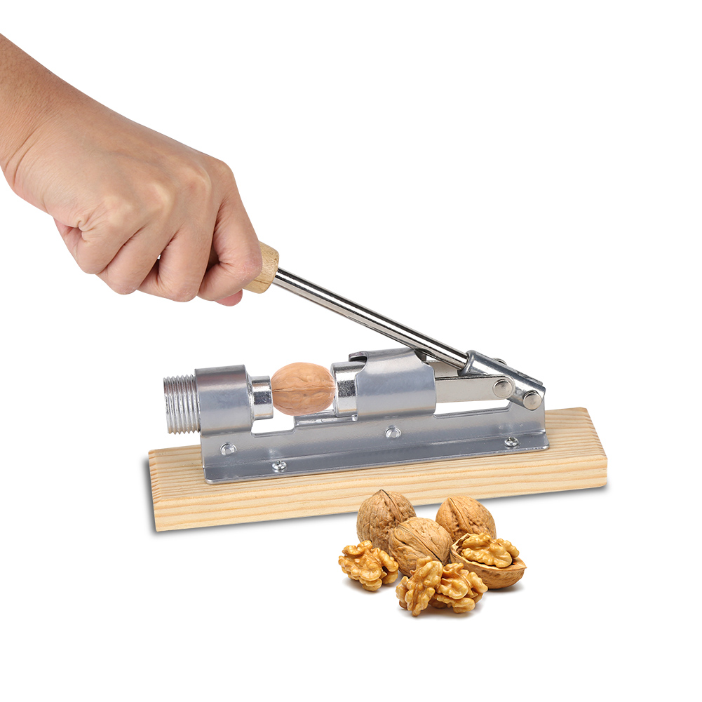 Durable Mechanical Wood Walnut Cracker Nut Opener Kitchen Tools Desktop Wood Base & Handle Labor-saving Machine Nut Clamp Tools