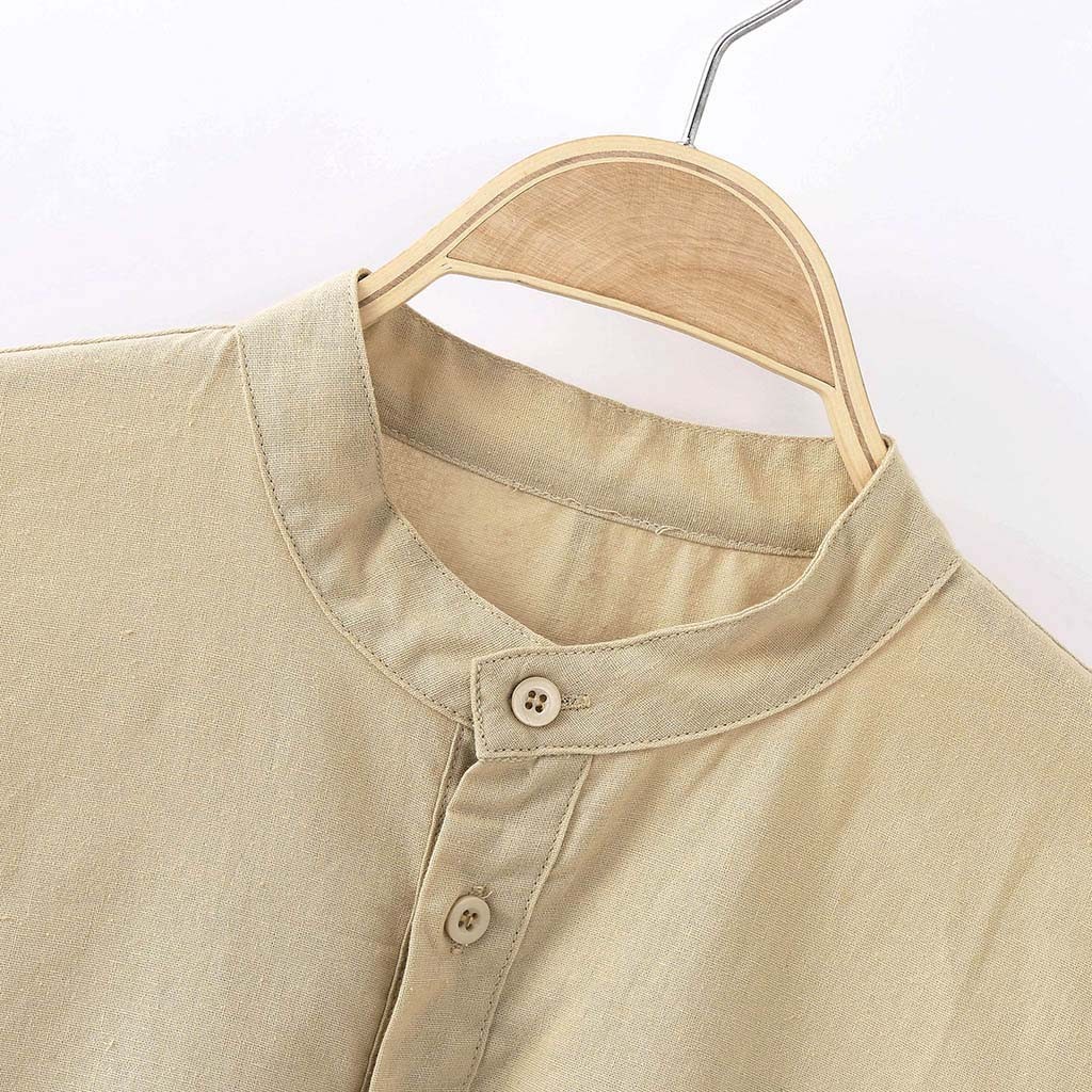 Retro Baggy Cotton Linen Solid Men's Shirt Long Sleeve Button Men Shirt Casual Tops Blouse Shirts for Men camisa masculina