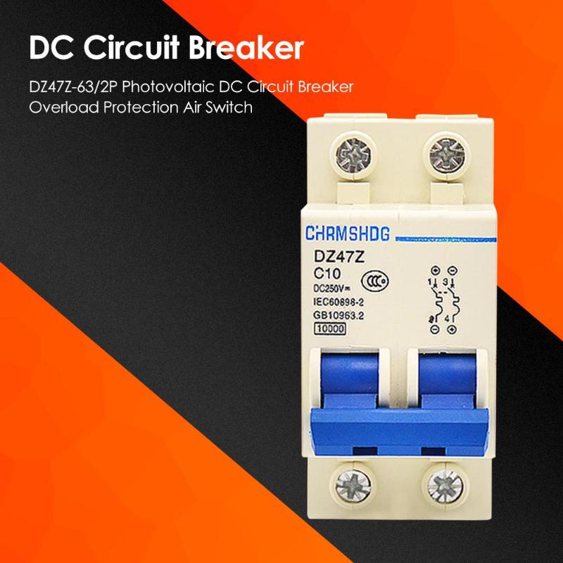DZ47Z-63/2P Photovoltaic DC Circuit Breaker Lightweight and Delicate Leakage/Short Circuit Protection Home Essential Supplies