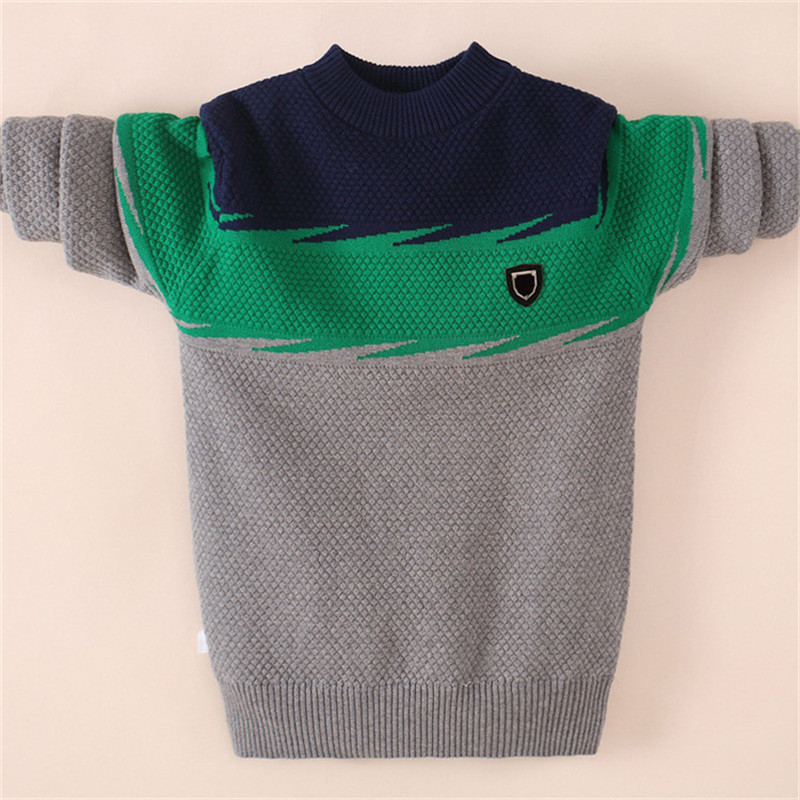 Kids Boys Sweater 2019 Autumn Winter Children Cotton Knitted Pullover Sweater For Teen Big Boys 6 8 10 12 14 16 Years Clj244