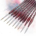 9pcs Professional Line Drawing Pen Hand Detail Paint Brushes Wolf Hair Tip Fine Detail Oil Painting Art Brushes Art Supplies A35