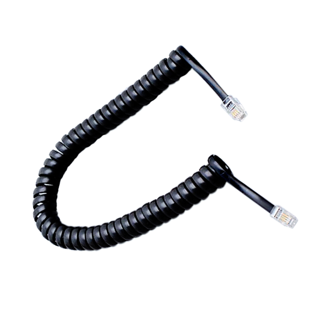 Telephone Handset Cord Black Coiled Phone Cord Cable Landline Extension Modular Wire RJ11 4P4C Telephone Accessory