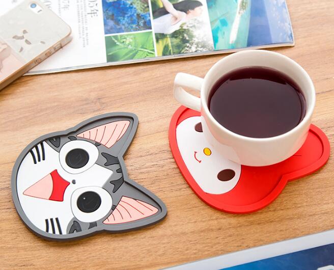 1PC Silicone Insulation Pad Cartoon Felt Antiskid Mat Cup Table Mat Bowl Cup Pads Mat Drink Coaster Placemat NX 024